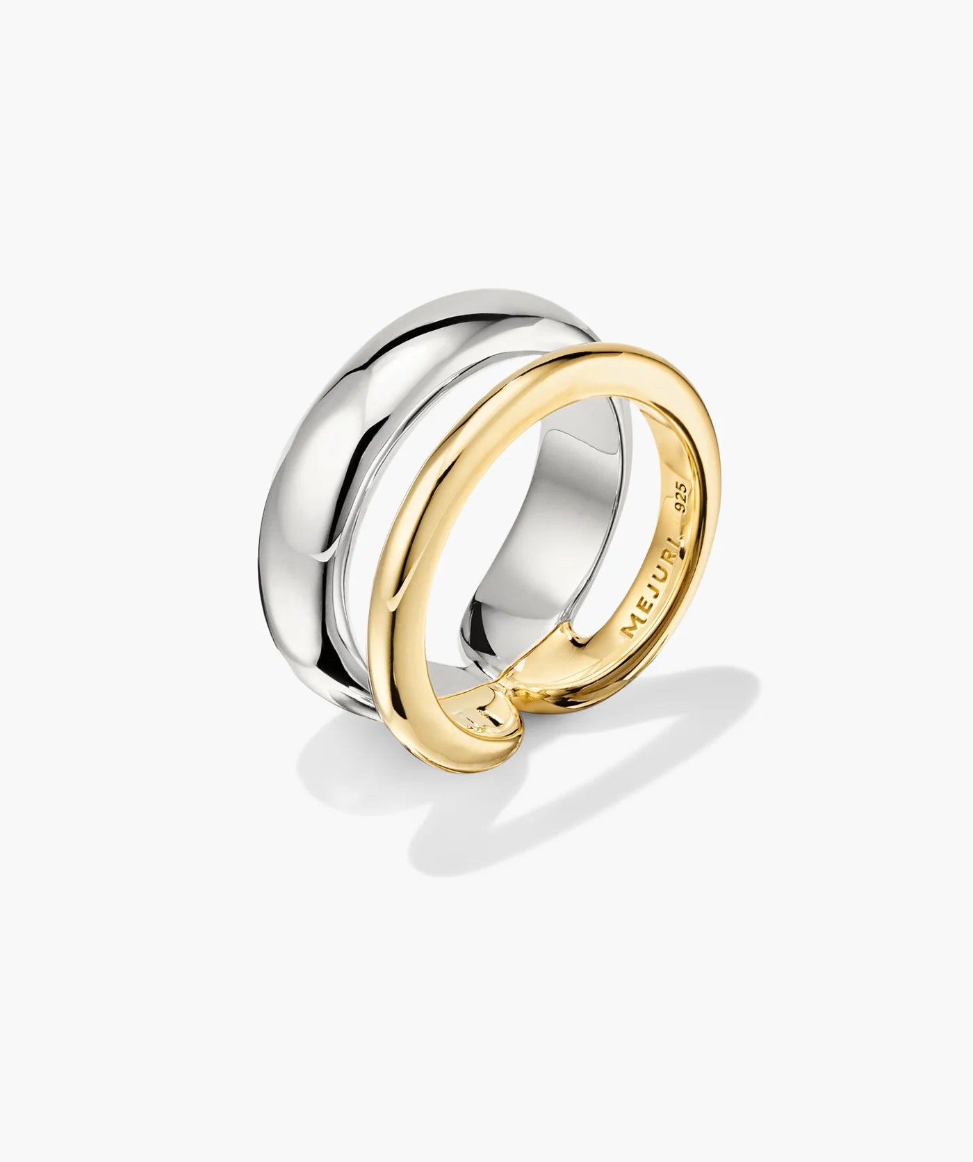 Side profile of the Duet Mixed Metal Ring