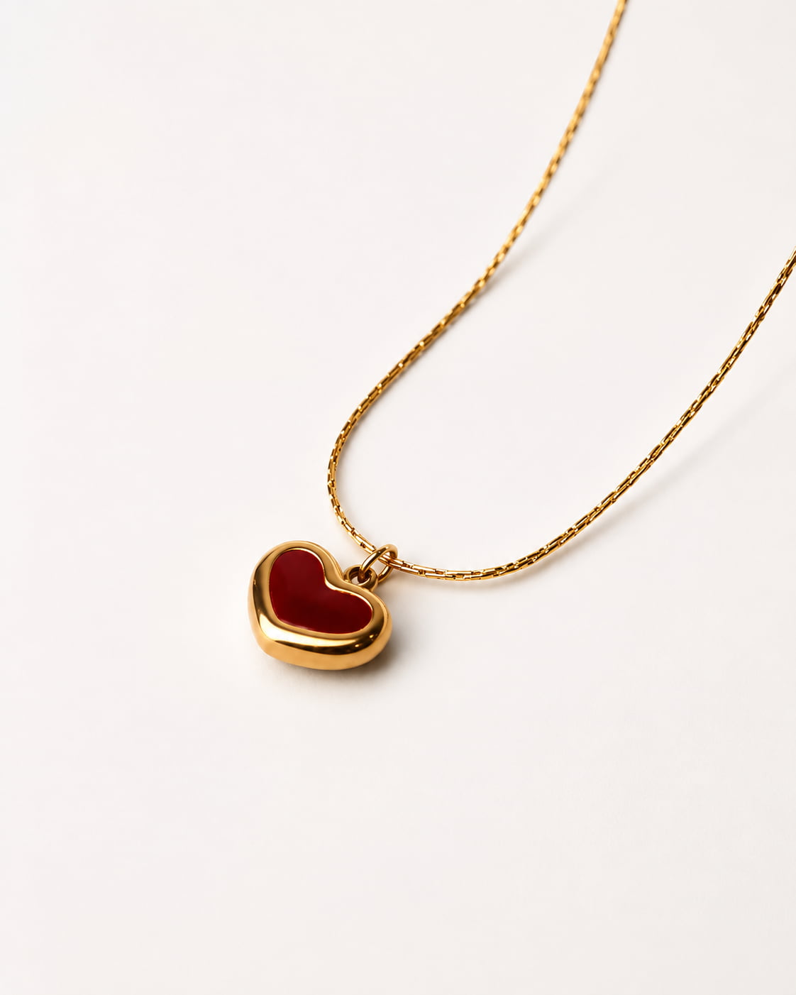 Cuore Heart Pendant Necklace, Red