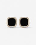 Luxe Black Square Stud Earrings