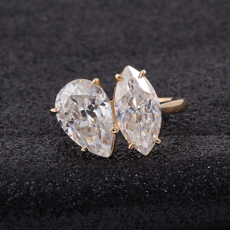 Duo Marquise & Pear Bypass Ring