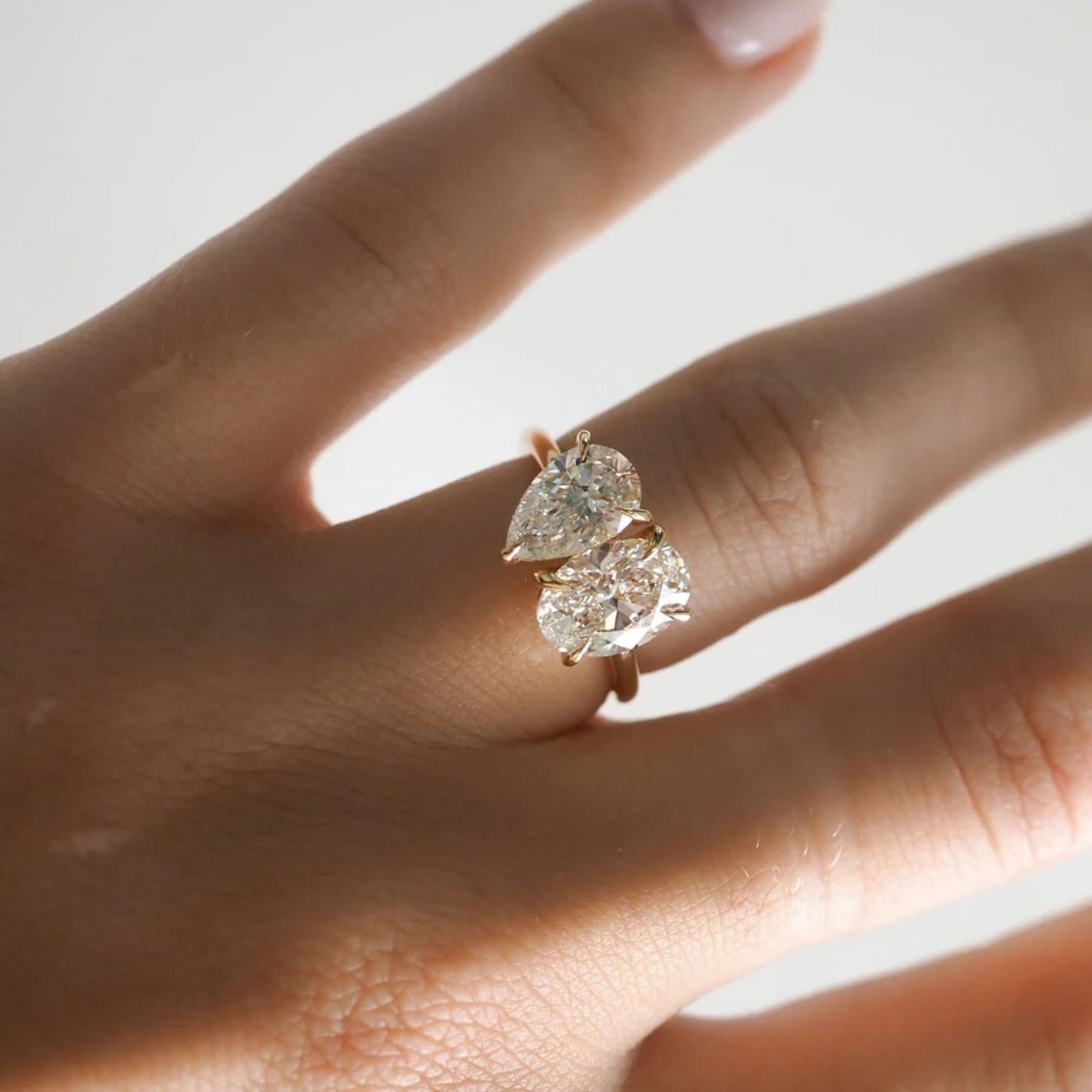 Duo Marquise & Pear Bypass Ring