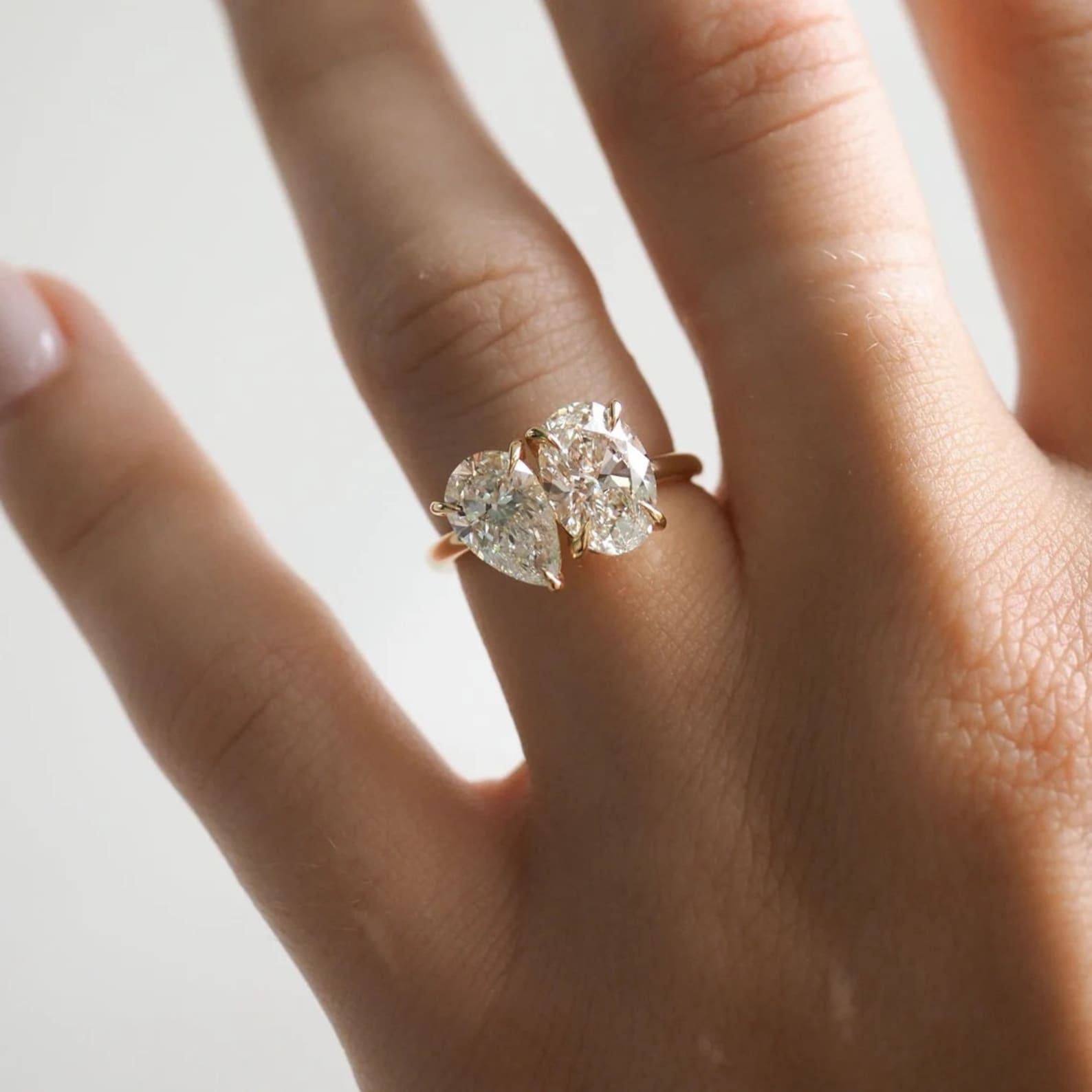 Duo Marquise & Pear Bypass Ring