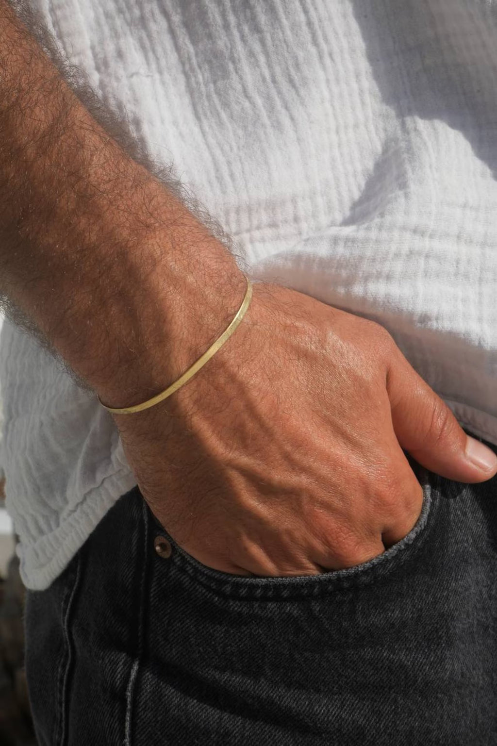 Silver & Gold Matching Bracelet Set for Couples - detail view